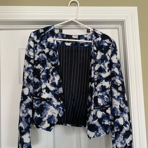 RW&CO. Blue, Black & White Patterned Blazer